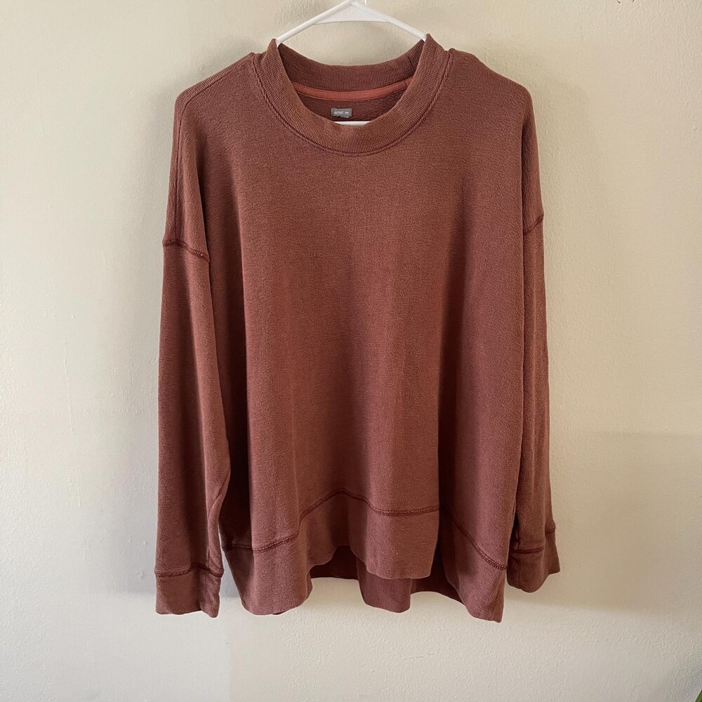 aerie washed rust oversized crew sweatshirt
